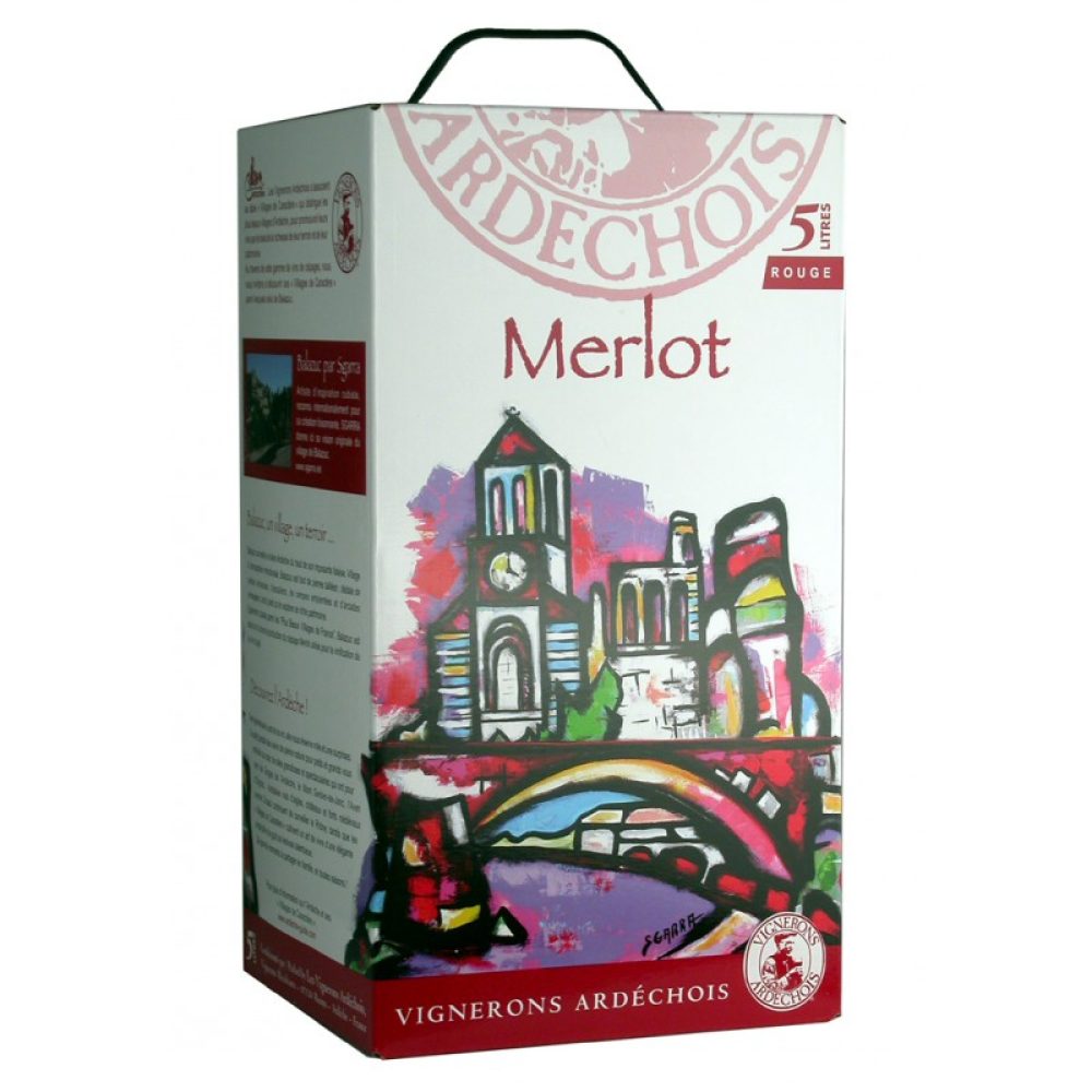 Bag In Box 5 litres Ardèche IGP "Merlot" Vignerons Ardéchois (Rouge)