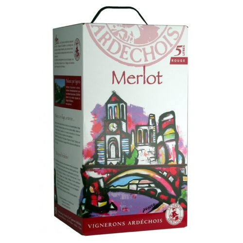 Bag In Box 5 litres Ardèche IGP "Merlot" Vignerons Ardéchois (Rouge)