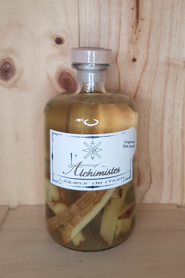 Rhum arrangé "Gingembre-bois bandé" L'arrangé des alchimistes 70 cl